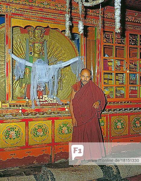 Monk  Likir Monastery  Ladakh  India  Asia