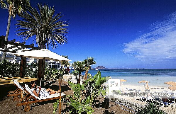 Strandbar in Corralejo  Fuerteventura  Kanarische inseln  Spanien  Europa