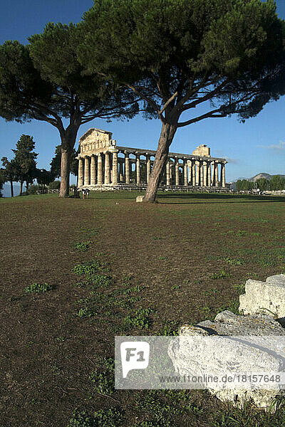 Tempel der Athene  Paestum  UNESCO-Weltkulturerbe  Provinz Salerno  Kampanien  Italien  Europa