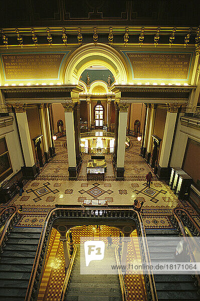 Staircase inside the Iowa State Capitol; Des Moines  Iowa  United States of America