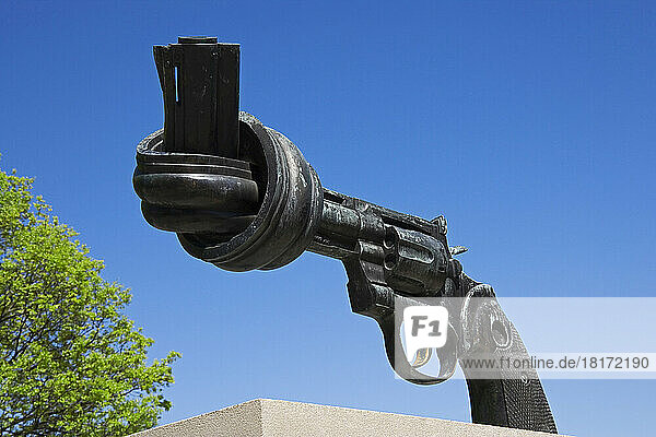 Non-Violence Sculpture  United Nations Headquarters  New York City  New York  USA