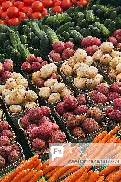 Fresh Vegetables at Farmer's Market  Byward Market  Ottawa  Ontario  Canada