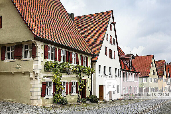 Houses  Romantic Road  Dinkelsbuhl  Ansbach District  Bavaria  Germany