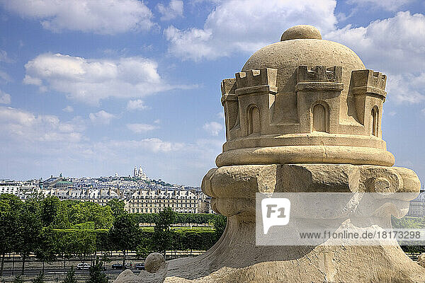 View from Open Air Terrace of Musee d'Orsay Looking Towards Sacre Coeur  Paris  France