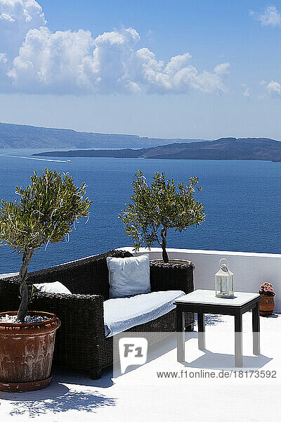 Outdoor Patio  Oia  Santorini  Cyclades  Greek Islands  Greece