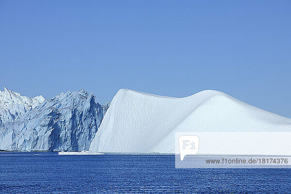 Icebergs at Ilulissat icefjord  Ilulissat  Icefjord  Disko Bay  Qaasuitsup  Greenland  Polar Regions  Arctic