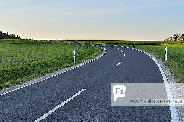 Country Road in Spring  Birkenfeld  Main-Spessart District  Franconia  Bavaria  Germany