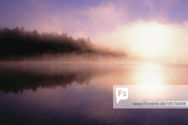 Blurred View of Found Lake at Sunrise Algonquin Park  Ontario  Canada