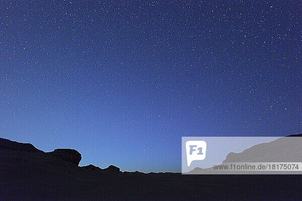 Starry Sky in Desert at Night  Matruh Governorate  Libyan Desert  Sahara Desert  Egypt  Africa