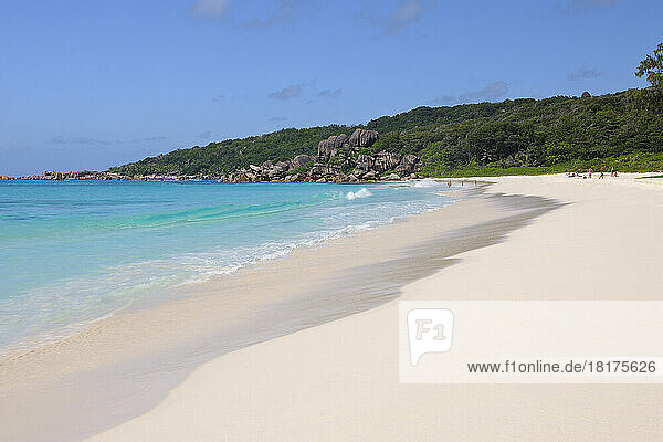Indian Ocean and Grand Anse Beach  La Digue  Seychelles