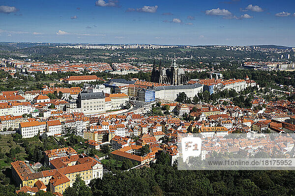 Scenic overview of Mala Strana  city of Prague  Czech Republic