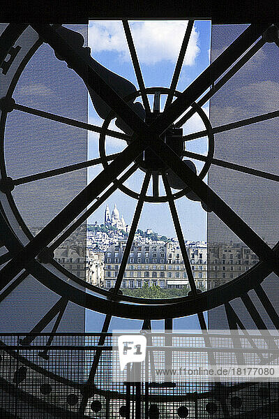 Sacre Coeur Viewed Through the Clock of the Musee d'Orsay  Paris  France