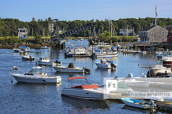 Boats in Harbour at Manchester-by-the-Sea  Cape Ann  Massachusetts  USA
