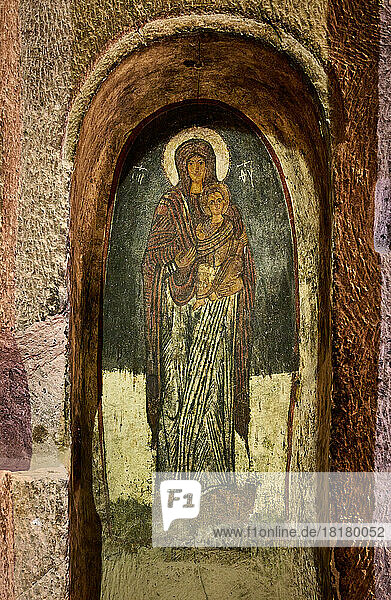Religioese Wandmalereien in Gumusler Cave Monastery  Klosteranlage von Eski Gümüs  Gümüsler  Tuerkei |Religious murals in Gumusler Cave Monastery  Gümüsler  Turkey|