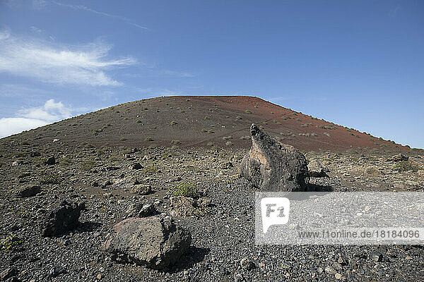 Spain  Canary Islands  Caldera Colorada volcano in Timanfaya National Park