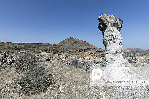 Spain  Canary Islands  Stratified City rock formation on Lanzarote island