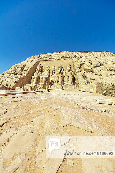 Egypt  Aswan Governorate  Entrance of Great Temple of Rameses II