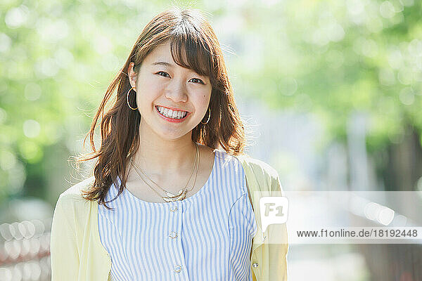 Japanese woman smiling