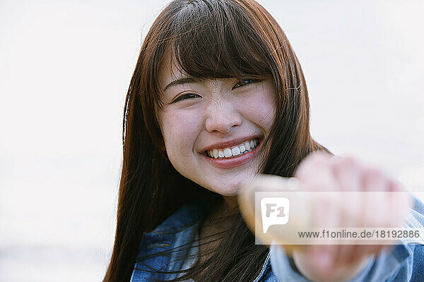 Expressive young Japanese woman