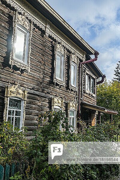 Altes Holzhaus  Tomsk  Gebiet Tomsk  Russland  Europa