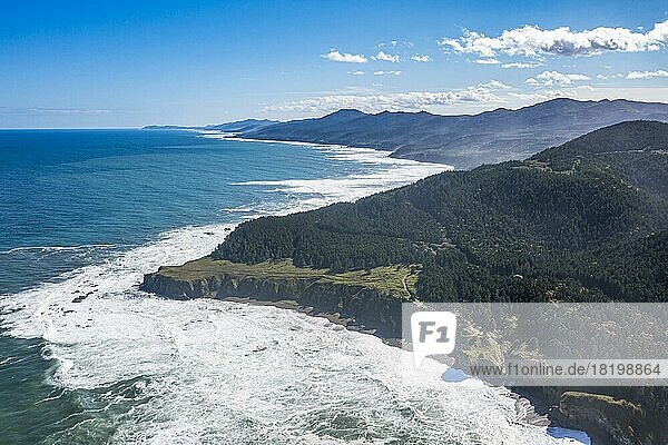 Aerial of the coastline of Cape giant  Sakhalin  Russia  Europe