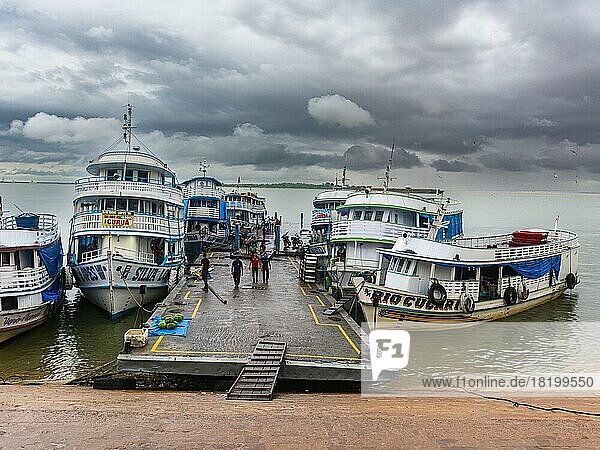 Amazon ferry habour  Santarem  Para  Brazil  South America