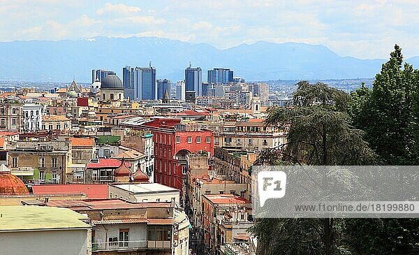 Ausblick auf die Altstadt  Stadtzentrum  vom Vomero Hügel aus  Neapel  Kampanien  Italien  Europa