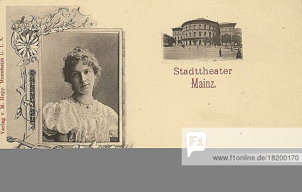 Municipal theatre in Mainz  Georgine Reber  Rhineland-Palatinate  Germany  view circa 1910  digital reproduction of a historical postcard  public domain  from the time  exact date unknown  Europe