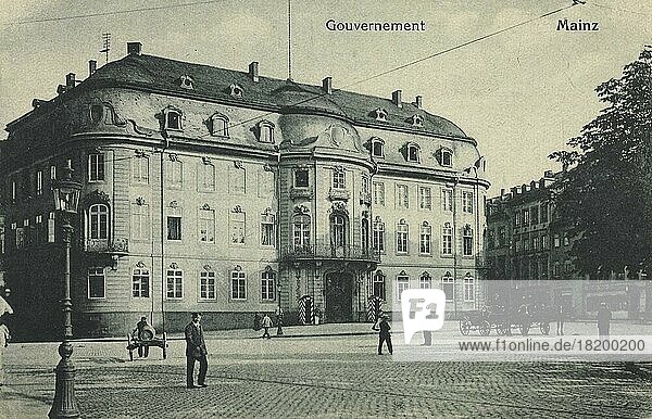 Gouvernement in Mainz  Rheinland-Pfalz  Deutschland  Ansicht um ca 1910  digitale Reproduktion einer historischen Postkarte  public domain  aus der damaligen Zeit  genaues Datum unbekannt  Europa