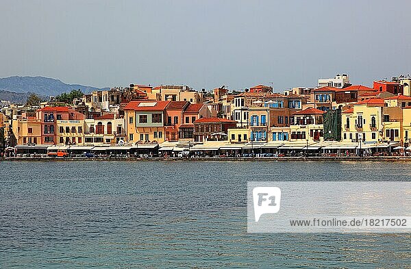 Hafenstadt Chania  Altstadt am Hafen  Kreta  Griechenland  Europa