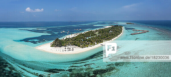 Water bungalows with beach at Lhaviyani Atoll  Maldives
