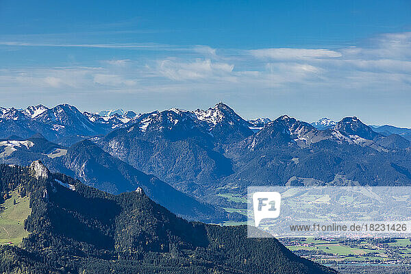 Germany  Bavaria  View of valley in Chiemgau Alps