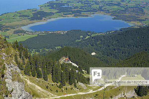 Ariel-Blick auf den Bannwaldsee und den Forggensee