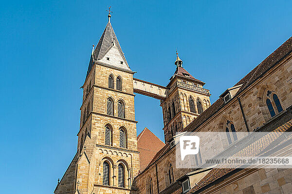 Germany  Baden-Wurttemberg  Esslingen  Bell towers of St. Dionys church