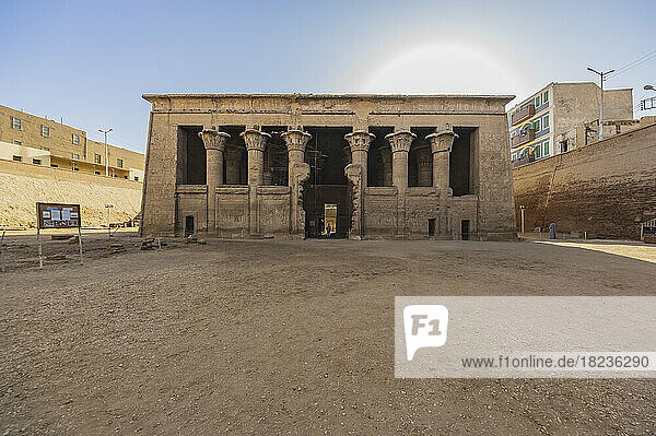 Egypt  Luxor Governorate  Esna  Facade of Temple Of Khnum