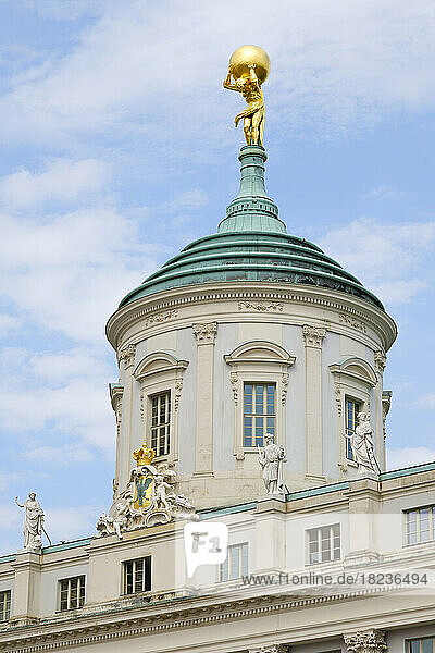 Germany  Brandenburg  Potsdam  Dome of historic town hall with Atlas statue on top