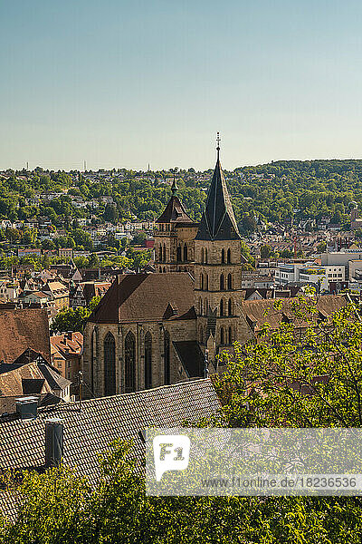 Germany  Baden-Wurttemberg  Esslingen  St. Dionys church and surrounding houses