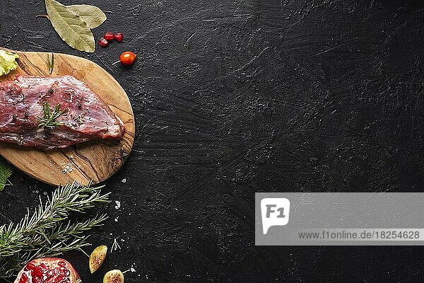Draufsicht Fleischkonzept mit Kopierraum 1. Auflösung und hohe Qualität schönes Foto