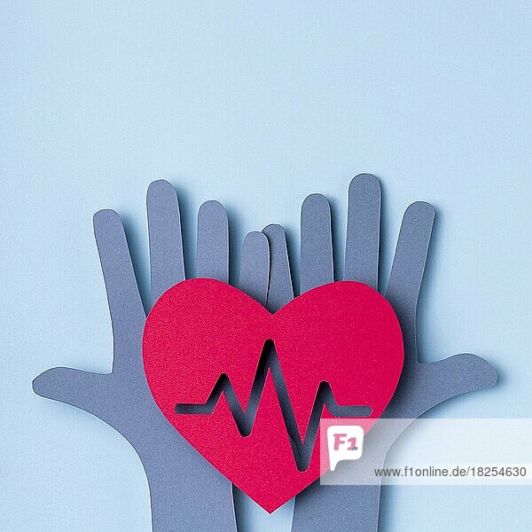 Draufsicht Welt-Herz-Tag-Konzept. Auflösung und hohe Qualität schönes Foto