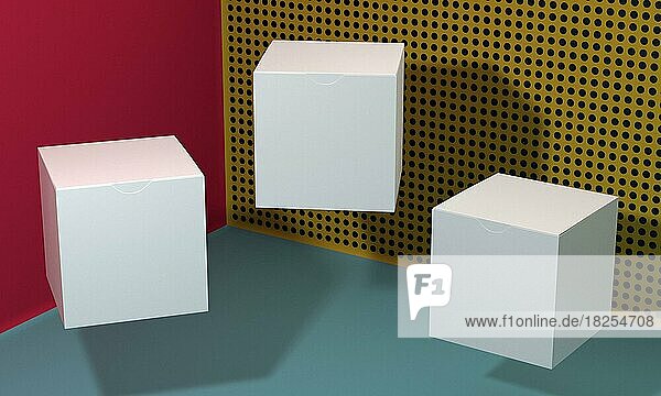 Weiße leere vereinfachte Kartons mit Schatten 1. Auflösung und hohe Qualität schönes Foto