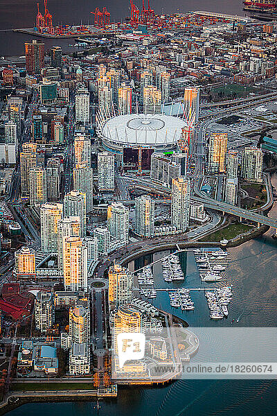 Downtown Vancouver BC Place Yaletown Aerial Photography