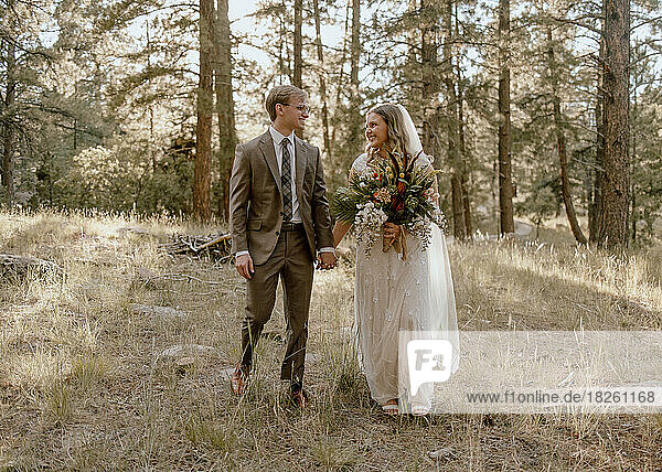 Bridals in the Woods (Couple Walking)