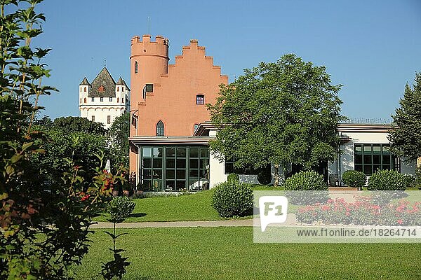 Blick auf Turm der Kurfürstlichen Burg und Burg Crass in Eltville  Rheingau  Taunus  Hessen  Deutschland  Europa