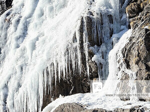 Waterfall in winter  near Lake Styria  Schladminger Tauern  Styria  Austria  Europe