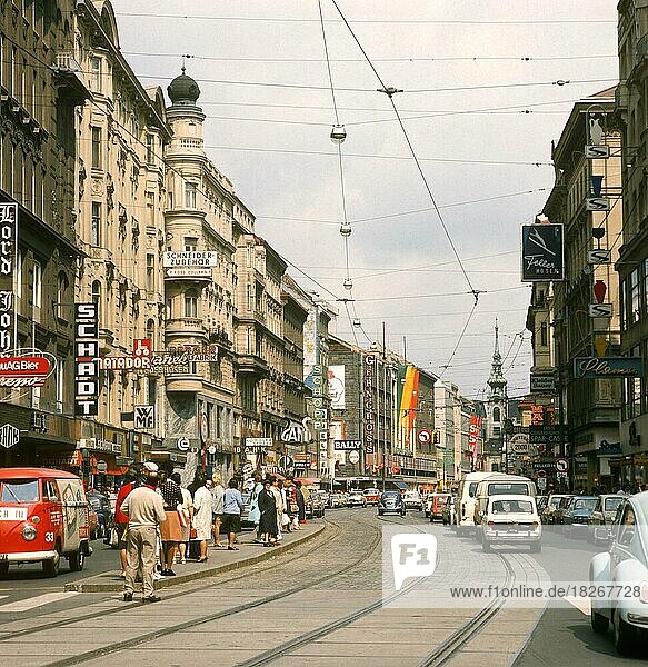 Mariahilfer Straße Vienna  Austria  historical photo  around 1965  Europe
