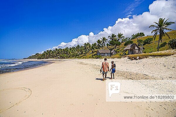 Northern beach Plage du Nord on the island Ile Sainte-Marie although Nosy Boraha  Madagascar  Indian Ocean  Africa