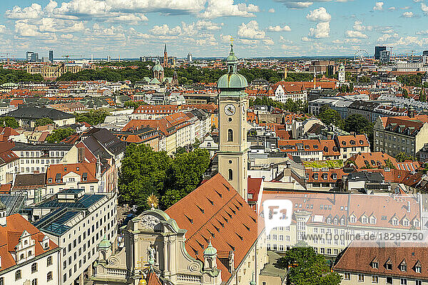 Germany  Munich  Heilig-Geist-Kirche and surrounding buildings