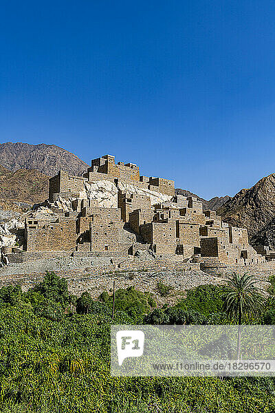 Saudi-Arabien  Al Makhwah  Zee Ain  altes Dorf auf dem Gipfel des Weißen Berges
