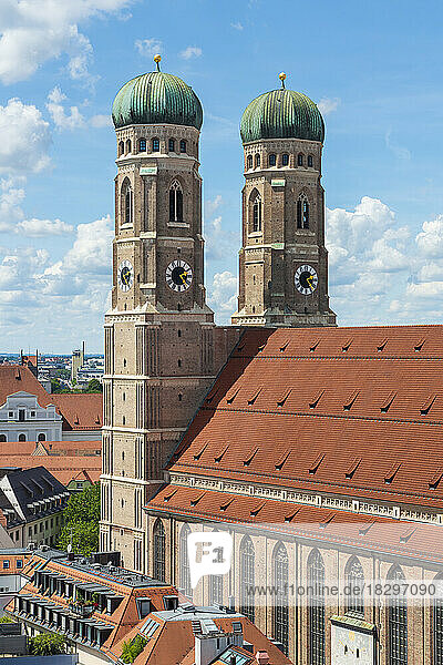 Germany  Munich  Twin bell towers of Frauenkirche
