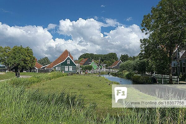 Rural scene in the Zaanse Schans open-air museum  Zaandam  North Holland  Netherlands